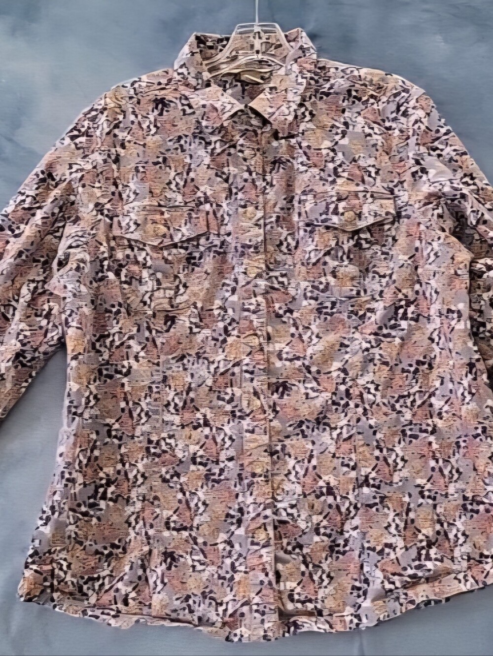 Duluth Trading Co. Shirt Top Women's XL Floral L/S Button Ranch Western Heavy